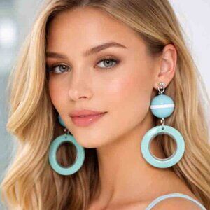 NEW Emporio Armani Drop Earrings Clip On Pale Green